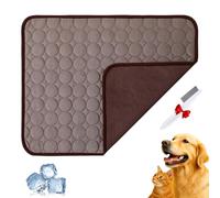 Generisch Fellmoment Cooling Mat Self-Cooling for Dogs Cats, XS-2XL 2025 Summer Ice Silk Water Paws Frost Mat Without Gel Comfort Non-Slip for Hot Summer Days (Brown, M - 62 x 50 cm)