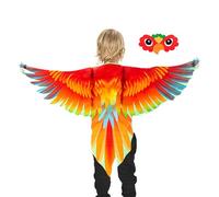 Generisch Felt Bird Tilts Wings, Bird Wing Coat, Children's Bird Wings Costume Set, M-It Felt Mask, Jungle Costume Accessories, Adjustable Fairy Bird Costume Dresses, Pe-acock Flamingo Cape