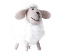 Generisch Felt Lamb Figurine - 10cm Large Handmade Wool Sheep, Cute Mini Plush Toy, Decorative Farm Animal, Felted Table Decoration | Charming Sheep Collectible Figure for Home, Desk,