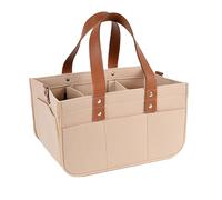 Generisch Felt Nappy Bag - Storage Basket with Handle & Compartments | Room Car Nursery | Travel Basket for Changing Utensils Toys Bottles Books