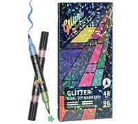Generisch Felt Tip Pens and Brush Tips with Glitter Effect Colour Markers for Artists for Classroom Nursery School Journaling Scrapbooking Doodling Sketching Illustrations