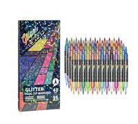 Generisch Felt-tip pens, Glitter Pens with Double Tip, Kids Markers for Coloring, School, Classroom, Home, Nursery, Journaling, Scrapbooking, Sketching and Illustrations