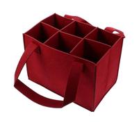 Generisch Felt Wine Tote Bag - 25 cm Storage Bag for 6 Bottles - Reusable Bottle Holder for Wine Liqueur Sparkling Wine, Ideal for Travel, Picnic, Camping, Birthday, Party, Home, wine red, Siehe