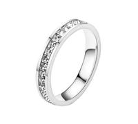Generisch Female High-End Lightweight Luxury Non-fading Rose Gold Titanium Steel Full Single Square Women's Jewellery Illustrated Rings, F, Metal, No Gemstone