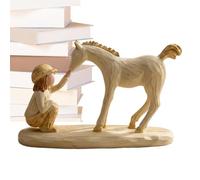 Generisch Figures | Resin Girls and Table Sculpture | Animal Table Art Figures, for the Living Room, Bedroom, Bookcase, Mantle, Side Table, Office