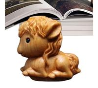 Generisch Figurine Cheval Bois Sculpté - Décoration Bureau Miniature, Ornement Statue Élégante La Prospérité, Pour La Maison Le Bureau Collectionneurs Étagère Display Case Table De Chevet