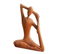 Generisch Figurine de Yoga - Sculpture de Yoga en Bois | Statue de Jardin Méditant | Statue de Femme Sculptée à la Main Pour Décor de Table, Décor de Salle de