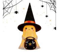 Generisch Figurine Light Cute Witch Pumpkins LED Resin Decorative Lantern