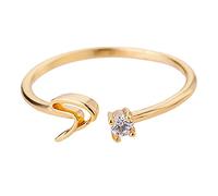 Generisch Films Like The Rings Rhinestone 26 Initial Ring Jewellery Personalised Initial Letter Open Ring with Rhinestone Ring for Women Plant Rings, one size, Copper, No Gemstone