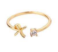 Generisch Films Like The Rings Rhinestone 26 Initial Ring Jewellery Personalised Initial Letter Open Ring with Rhinestone Ring for Women Plant Rings, one size, Copper, No Gemstone