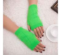 Generisch Fingerless Women's Winter Gloves, Knitted Wool, Soft Arm Warmers, Warm, Elastic Mitts for Cuddly Hands, Versatile Companions on Cold Days (Green, One Size)