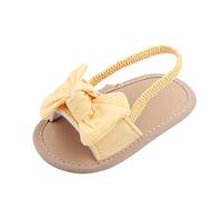 Generisch First Kids Floor Prewalker 018M Barefoot Non-Slip The Bowknot Toddler Girls Sandals Baby Sandals, yellow, 0-6 Months
