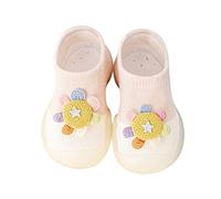 Generisch First Step Trainers for Newborn Toddlers with Soft Soles as Preliminary First Walking Shoes in Cute Cartoon Design, pink, 7 UK Child
