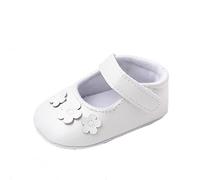 Generisch First Steps Crawling Shoes for Baby Toddlers with Non-Slip Rubber Sole Elegant Princess Wedding Party Festive Occasions Comfortable Crib Soft Shoes, White, 5 UK Child