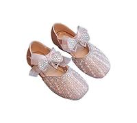 Generisch First Walking Sandals Cute Bow Mary Jane Shoes Ballerina with Satin Ankle Strap Wedding Birthday Women Shoes Size 35, pink, 10 UK Child