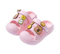 Generisch First Walking Sandals, Girls Sandals for Toddlers, Comfortable Casual Outdoor Beach Sandals with Adjustable Straps and Capybara Design, Soft Lightweight Summer Shoes Sandals 39, pink, 27 EU