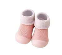 Generisch First Walking Shoes Baby Winter 19 Crawling Shoes Non-Slip Hut Shoes Girls Boys Sock Shoes Warm Training Shoes Lined Barefoot Shoes Comfortable Winter Shoes Soft Trainers, pink, 7.5 UK