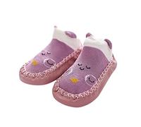 Generisch First Walking Shoes for Babies with Comic Design, Non-Slip Sole for Optimal Safety when Walking Learning, purple, 3.5/4.5 UK Child