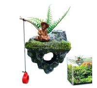 Generisch Fish Decorations for Aquarium - Small Realistic Collectable Figures - Fishing Island Fish Aquarium Accessories, for Bettas Catfish Habitat Landscaping Home Apartment