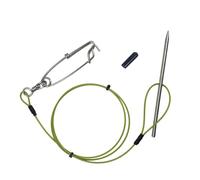 Generisch Fish Line - 47.2 Inch / 120 cm Long Cable with Quick Release Clip, Rubber Sheath Needle for Kayak, Pier and Land Fishing Trips