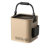 Generisch Fishing Bucket - Fishing Water Bucket, Foldable Waterproof Container, Storage Container for Bait and with Side Pocket, Ideal for Bait, Camping, Outdoor, Fishing, Travel, Hiking