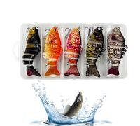 Generisch Fishing Lure, Pack of 5 Swimming Baits with Sinking Behavior - Multiple Linked Freshwater Bait - For Male Anglers for Fishing in Saltwater Lakes Rivers