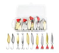 Generisch Fishing Lure Spoon, Fishing Accessories, Spinner, Artificial Bait with Hooks, Saltwater Spoons, for Pond and Shore Fishing in the Sea and Surf Lake River Reservoir as well as Outdoor Fishing