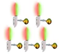 Generisch Fishing Rod Bells | LED Fall Protection Light Change Alarm 5-Piece Bite Alarm for Night Fishing for Carp, Catfish, Night Fishing, Ice Fishing, Outdoor, Lake, River, Surf Fishing, Anglers