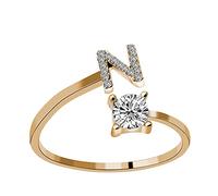 Generisch Fishing Rod Without Rings Ring Rhinestone Set Zirconia Open Adjustable Rings Jewellery Accessories Gifts Elegant Diamond Rings for Women for Rings, one size, Metal, No Gemstone