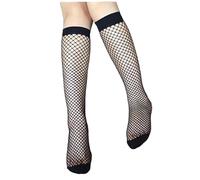 Generisch Fishnet Stockings and Women, 1 Pair of Fishnet Stockings, Knee High Socks, Tight Thin Stay-Up Stockings, Suspender Belt, Wide and Stockings, black, One Size