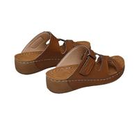 Generisch Flat Sandals Women's Wedge Sandals Portable Slippers Casual Slippers Comfortable Slippers Elegant Chic Sandals Thick Sole Height Home Bottom Slippers Walking Shoes Beach Shoes, brown, 7 UK