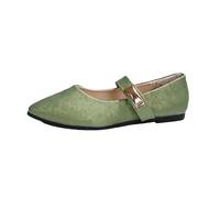 Generisch Flat Shoes Women's Mary Jane Ballet Flats, Elegant Walking Shoes, Comfortable for Casual Shoes, Loafers, Low Shoes, Without Laces, Shoes, Moccasins, Outdoor Shoes, Green, 8 UK