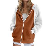 Generisch Fleece Jacket Women's Teddy Fleece Sweat Jacket Pockets Zip Sweatshirt Hoodie Fluffy Cuddly Plush Jacket Hooded Jacket Transition Jacket 2025 Cuddly Jacket Sports Jacket Leisure Jacket