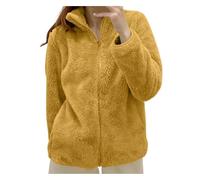 Generisch Fleece Jacket Women's Winter Stand-Up Collar Teddy Jacket Zip Plush Jacket Women Leisure Cuddly Jacket Fluffy Jacket Plain Elegant Winter Jacket Soft Comfortable Women's Jackets Over Jacket