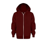 Generisch Fleece Jumper Children's Zip Jackets Long Hoodie Top Sleeves Up Girls Children Boys Coat & Jacket Pullover Wool Boys, Wine Red, 3-4 Jahre