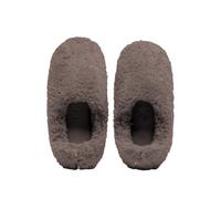 Generisch Fleece Lined Slippers for Indoor and Outdoor Use with Sole for Warm Comfort Cosy Feeling During the Winter Season, coffee, 5 UK