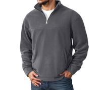 Generisch Fleece Pullover Men's Half Zip Neck Sweatshirt Autumn Winter Thick Microfleece Sweater Stand-Up Collar Long Sleeve Shirts Basic Plain Sweat Jacket Long Sleeve Polo Leisure Soft Jumper Fleece