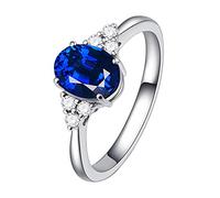 Generisch Flexible Rings Women's Ring Ruby Blood 18 Carat Gold-Plated Yellow Diamond Rings Model Making Rings (Blue, 6)