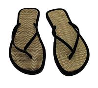 Generisch Flip Flops Women's Bamboo Slippers Toe Separator Summer Mules Cinnamon Sandals Flip Flops Beach Slippers Flow Thong Sandals Summer Slippers for Home, black, 8.5 UK