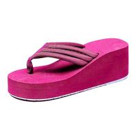 Generisch Flip Flops Women's Bath Slippers Pillow Slippers Thick Sole Height Slippers Non-Slip Sandals Slippers Slip-On Beach Shoes Slippers Pool Shoes Leisure Shoes Walking Shoes, Hot pink, 6 UK