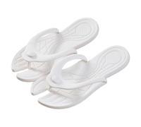 Generisch Flip Flops Women's Portable Travel Bathing Sandals Toe Separator Wide Sandals with Metatarsal Support Comfortable Bathing Shoes Non-Slip Bathing Slippers Waterproof Shower, White, 8.5 UK
