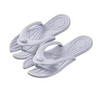 Generisch Flip Flops Women's Portable Travel Bathing Sandals Toe Separator Wide Sandals with Metatarsal Support Comfortable Bathing Shoes Non-Slip Bathing Slippers Waterproof Shower, gray, 8.5 UK
