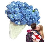 Generisch Flower Bouquet Blanket - Home Decor Crochet Blanket Handmade Flowers | Blankets Made of Crochet Roses, Bouquet Blankets Romantic Gift for Living Room Bedroom