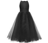 Generisch Flower Girl Dresses Made of Tulle and Chiffon for Children Wedding Party Pageant Prom Dresses White First Communion Dresses, black, 11 Years