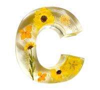 Generisch Flower Resin Letter Night Light | Handmade LED Alphabet Lamp with Pressed | Decorative Resin Light for Bedroom, Living Room, Party, Wedding and Gift for Mother, or