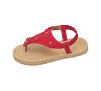 Generisch Flower Toe Post Sandals for Comfortable Slip On Ideal Summer Casual Shoes for Outdoor with Arch Support Women Sandals, red, 6 UK