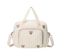 Generisch Flower weekender women's small casual changing bag for on the go mommy bag baby nappy bag changing bag organiser hospital bag maternity pram bag, 4-white bear