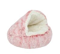 Generisch Fluffy Cat Bed, Self-Warming Cat Blanket, Cosy Bed for Cat Kittens, Soft, Washable, Warm Cat Sleeping Bag, Pet Bed (Pink)