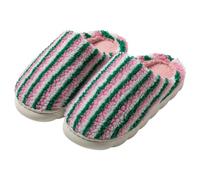 Generisch Fluffy Slippers Women's Plush Slippers Memory Foam Checked Pattern Non-Slip Sole Bedroom Slippers Mules Cloud Shape Indoor Outdoor, O Rosa, 9 UK