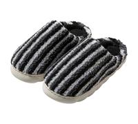Generisch Fluffy Slippers Women's Plush Slippers Memory Foam Checked Pattern Non-Slip Sole Bedroom Slippers Mules Cloud Shape Indoor Outdoor, O Black, 8 UK
